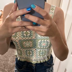 American eagle crochet top